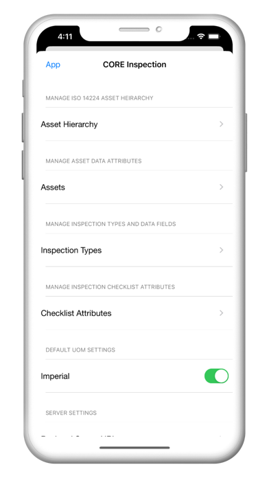 CORE Inspection App Screenshot