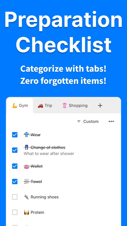 Prep List - Prepare & Remember