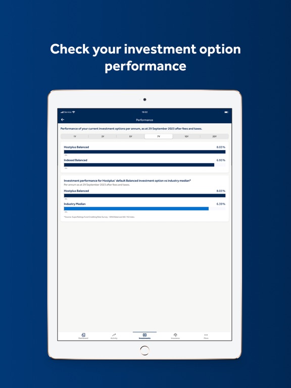 Hostplus iPad screenshot 5 - Finance app