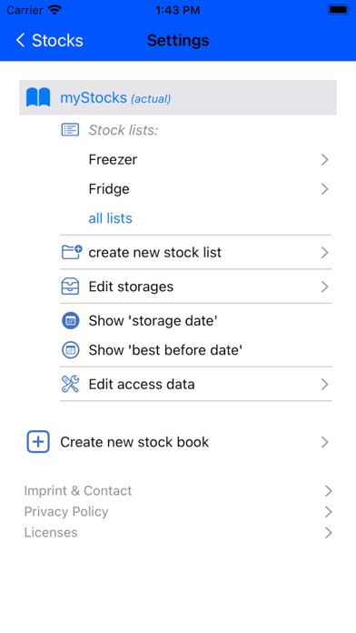 myVorrat Screenshot
