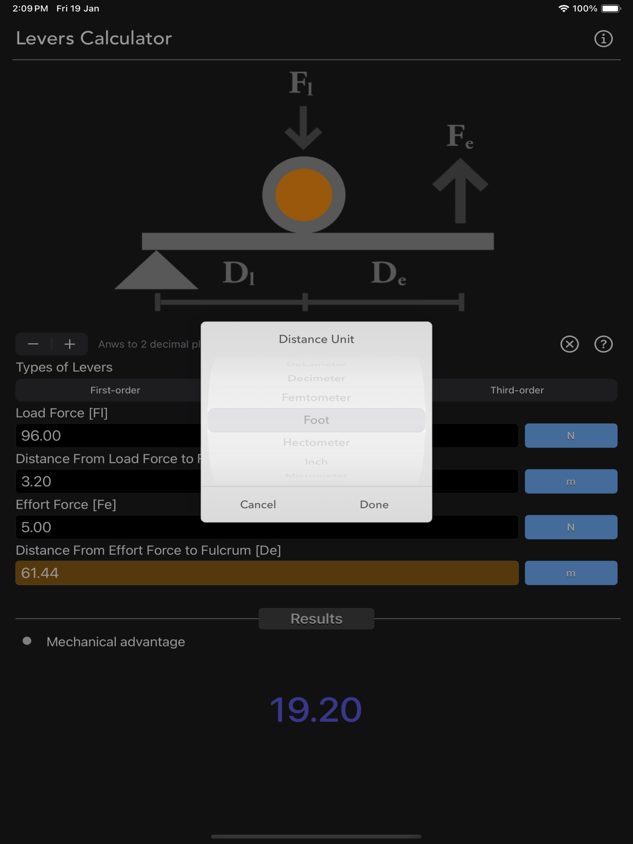 Levers Calculator