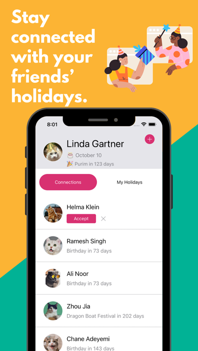 WishMe - Holidays Calendar Screenshot