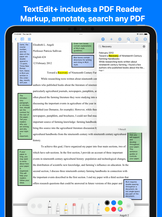 Editor de text - Captura de pantalla d'edició de text