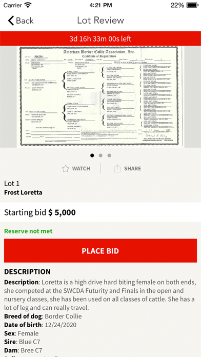 Frost Stockdog Sales Screenshot