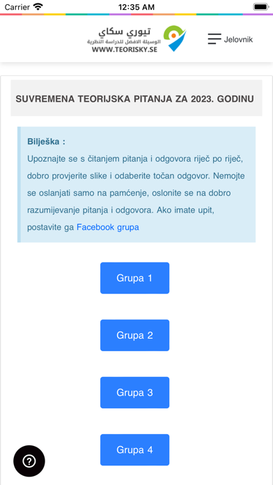 Teori B körkort - Kroatiska Screenshot