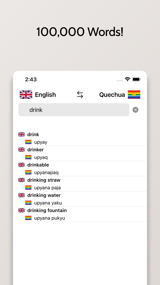#3. Quechua-English Dictionary (iOS) Podle: FB PUBLISHING LLC