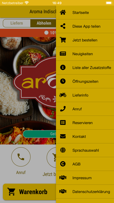 Aroma Indisches Restaurant Screenshot