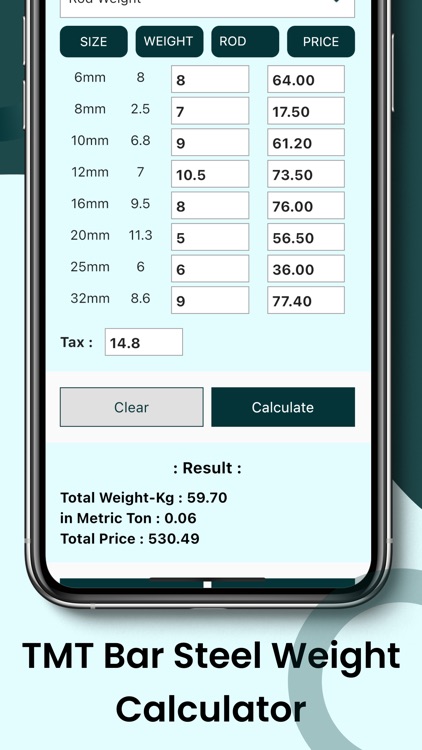 TMT bar Steel Calculator screenshot-3