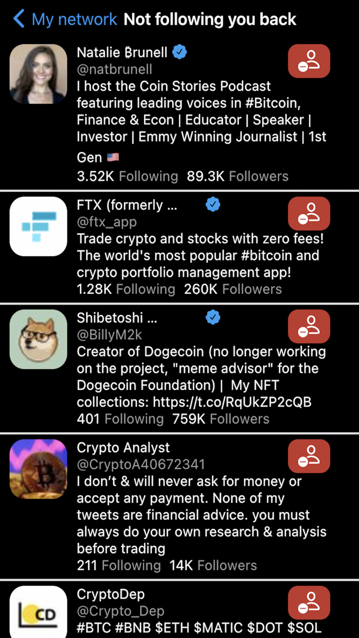 Stats  for Twitter - Unfollow