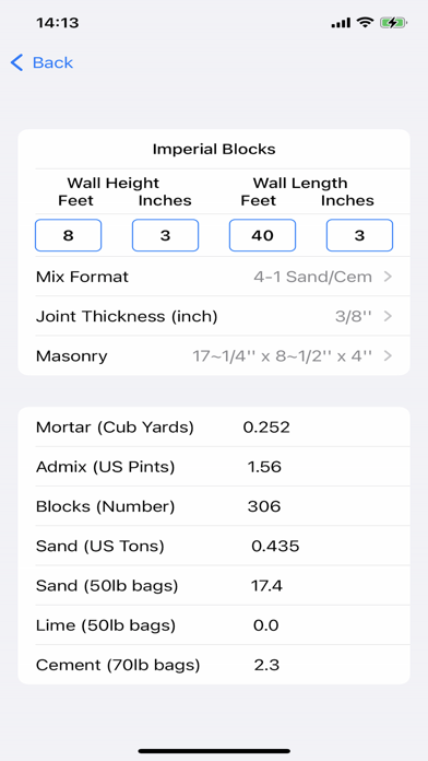 BuildersCalcs Screenshot