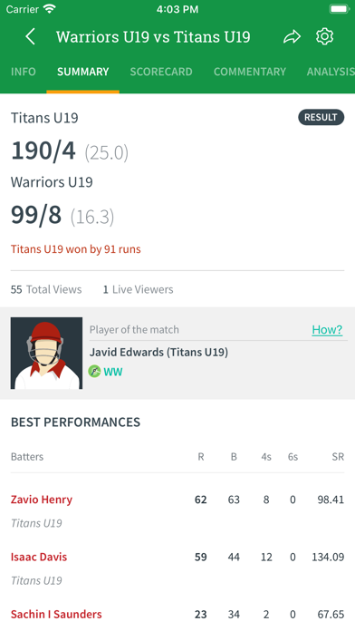 St. Kitts Cricket Association Screenshot