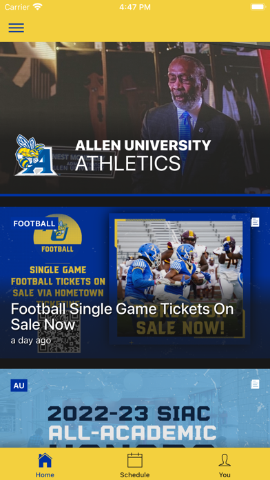 Allen University Athletics Screenshot