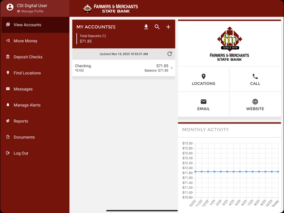 Farmers and Merchants State La iPad screenshot