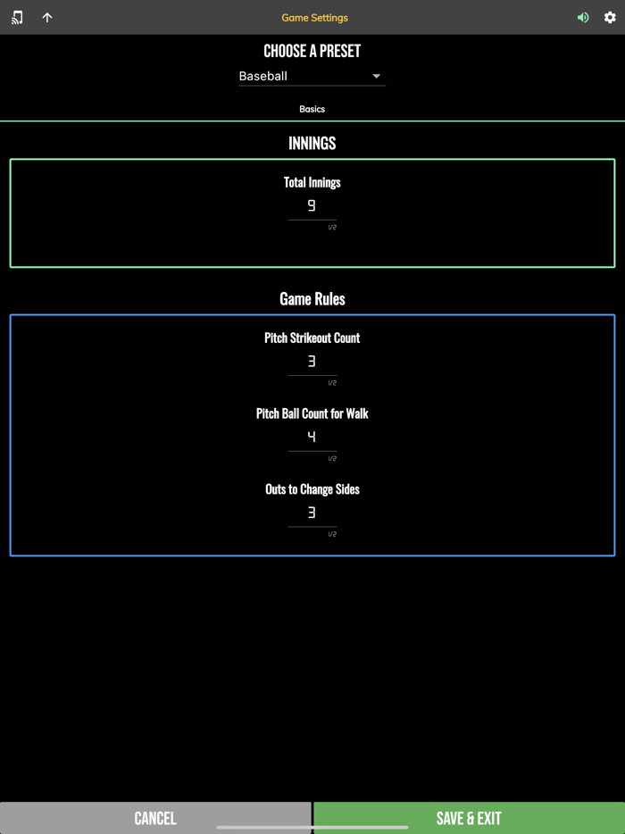 BT Baseball Controller