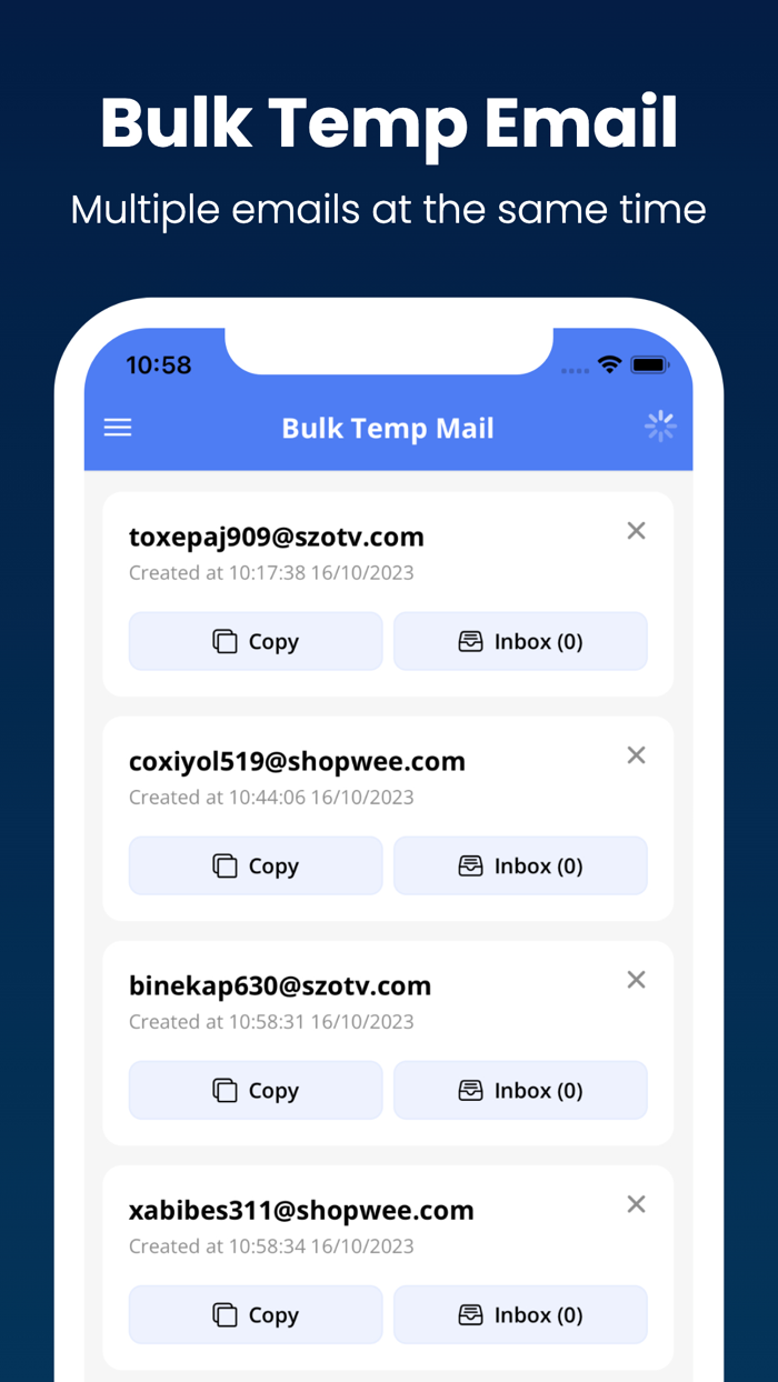 Bulk Temp Mail