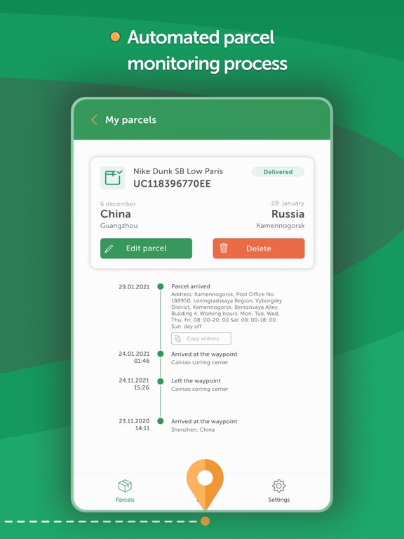 Check Parcel iPad screenshot 8 - Utilities app