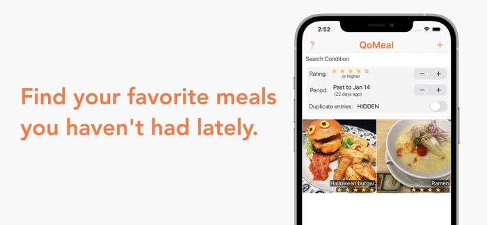 QoMeal - Log favorite meals