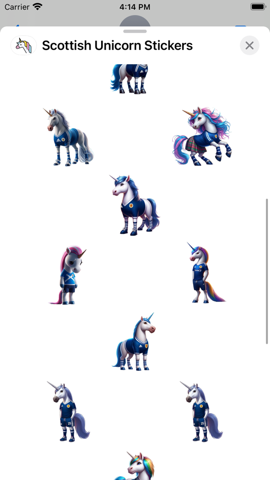 #2. Scottish Unicorn Stickers (iOS) Podle: Paul Scott