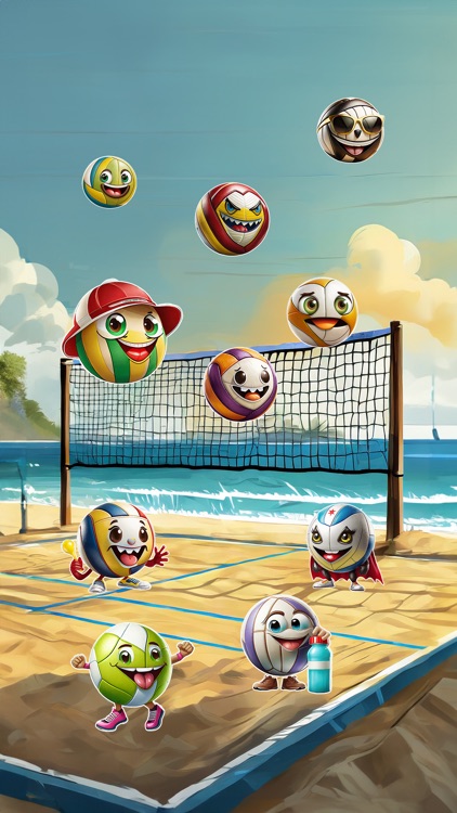Volleyball Faces Stickers