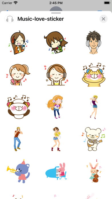 Screenshot #1 pour Sticker musique amour