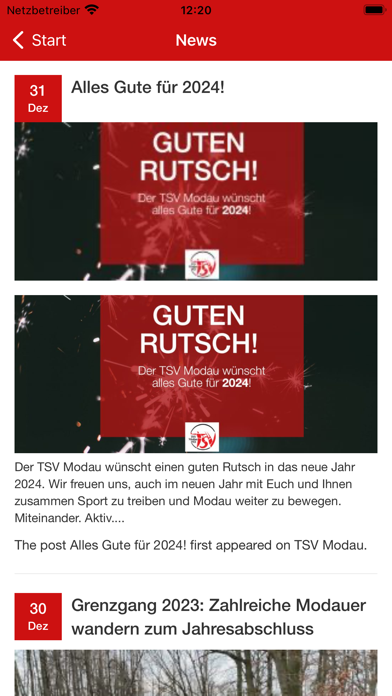 TSV Modau App Screenshot