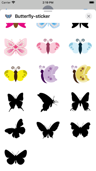 Pop and chic butterfly sticker Screenshot