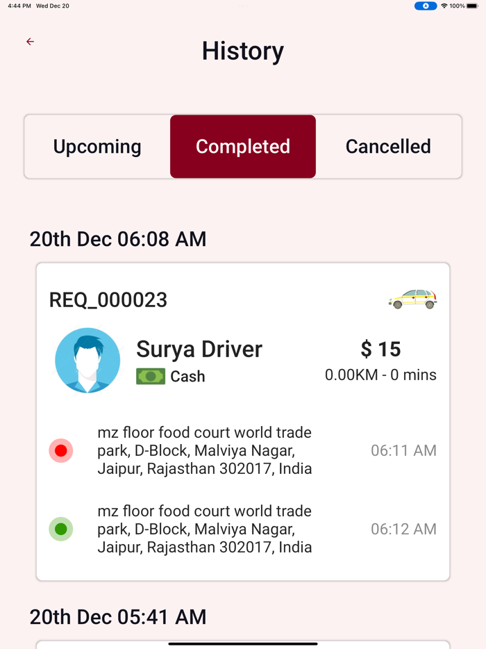 Wave User Bid-N-Ride