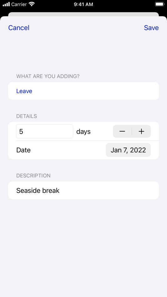 #2. 25 Days - Leave Tracker (iOS) 由: Gabrielle Earnshaw