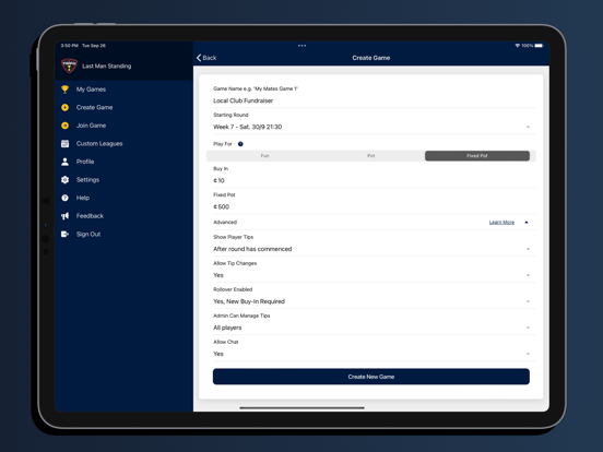 Tippd - Last Man Standing iPad screenshot 6 - Sports app