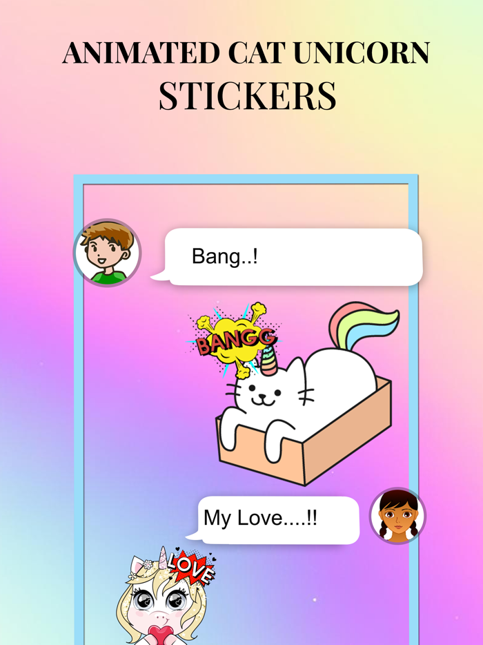 Animated Cat Unicorn Stickers