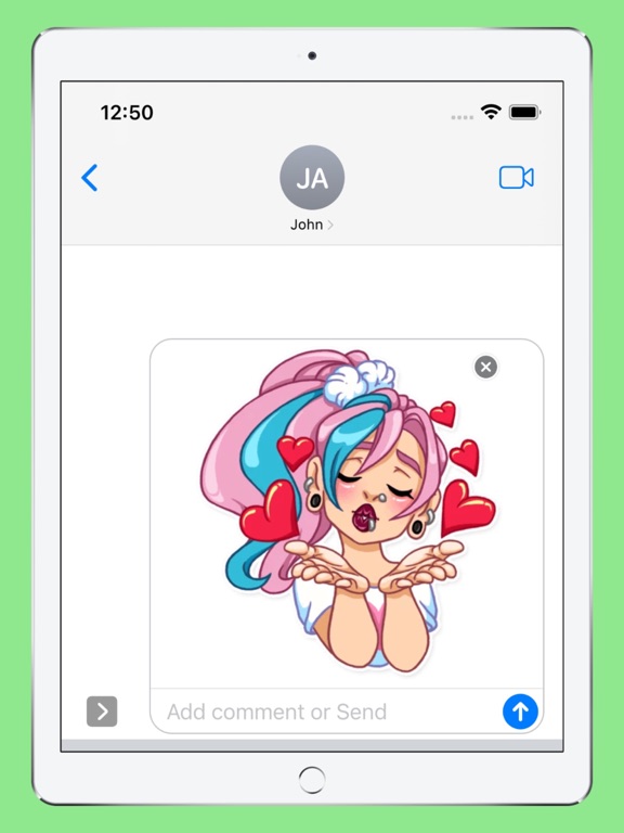 Purple Girl Stickers iPad screenshot 4 - Stickers app