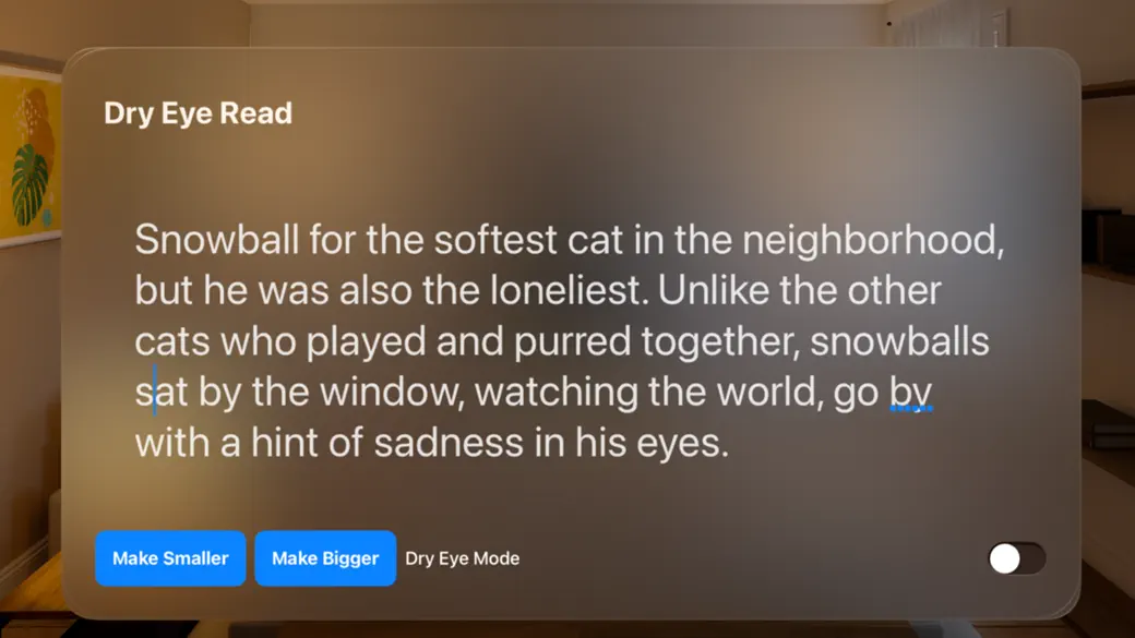 Dry Eye Reader screenshot 1