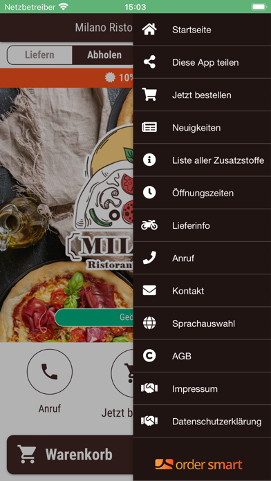 Milano Ristorante Pizzeria Screenshot