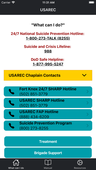 WeCare, USAREC Screenshot