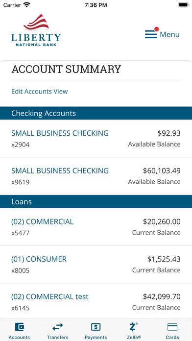 myLiberty Mobile Banking Screenshot