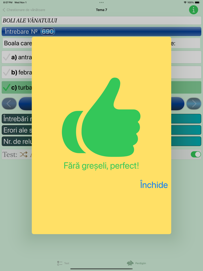Chestionare de Vanatoare