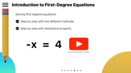 How to cancel & delete first degree equation (ax+b=c) 1