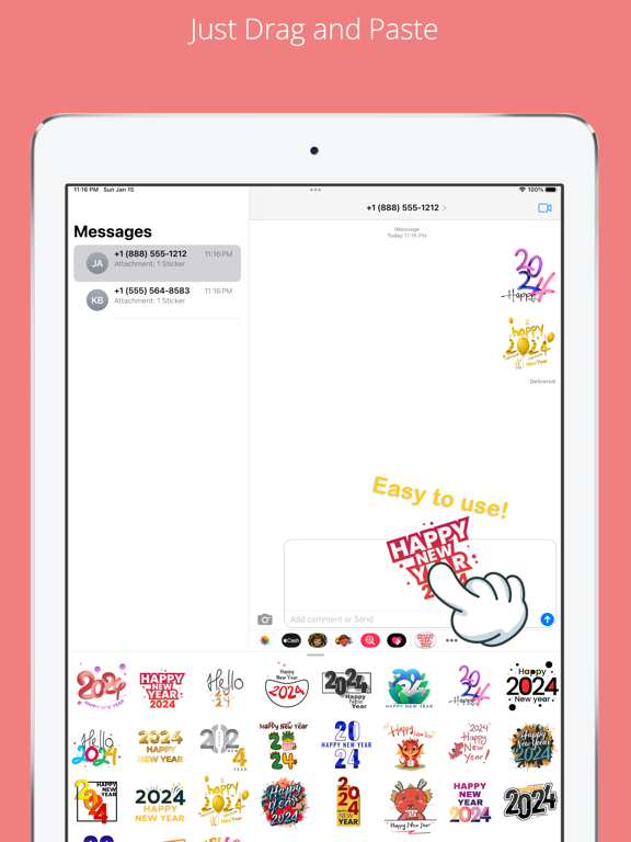 Screenshot #5 pour New Year 2024 Wishes Stickers