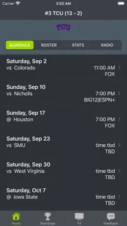 tcu football schedules iphone screenshot 1