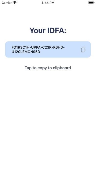 IDFA for Analytics Screenshot