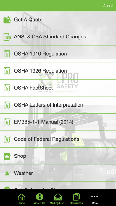EPRO Safety Screenshot