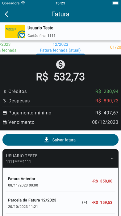 Cartão Agacred Screenshot