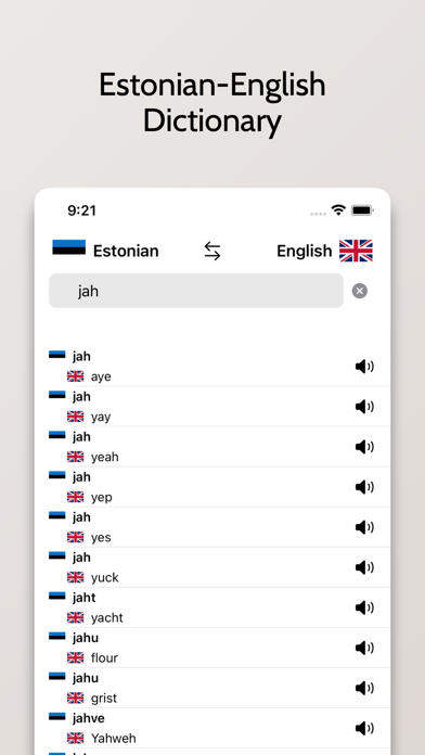 Estonian-English Dictionary Screenshot