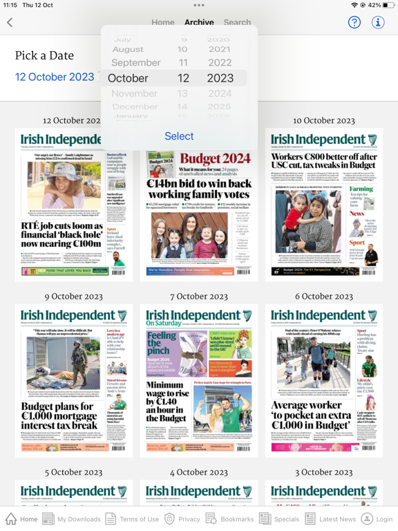 Irish Independent ePapers iPad screenshot 9 - News app