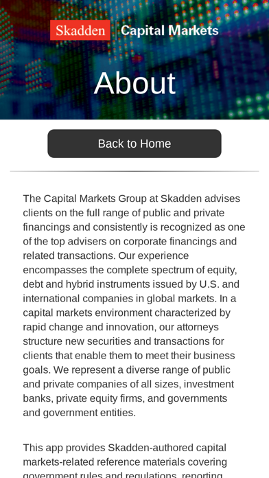 Skadden Capital Markets Screenshot