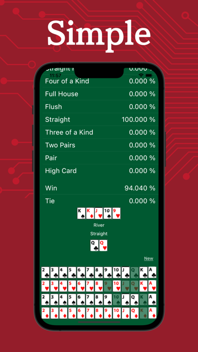 Poker hand calc:Texas hold'em Screenshot