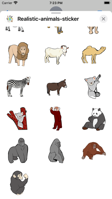 Realistic animals sticker Screenshot