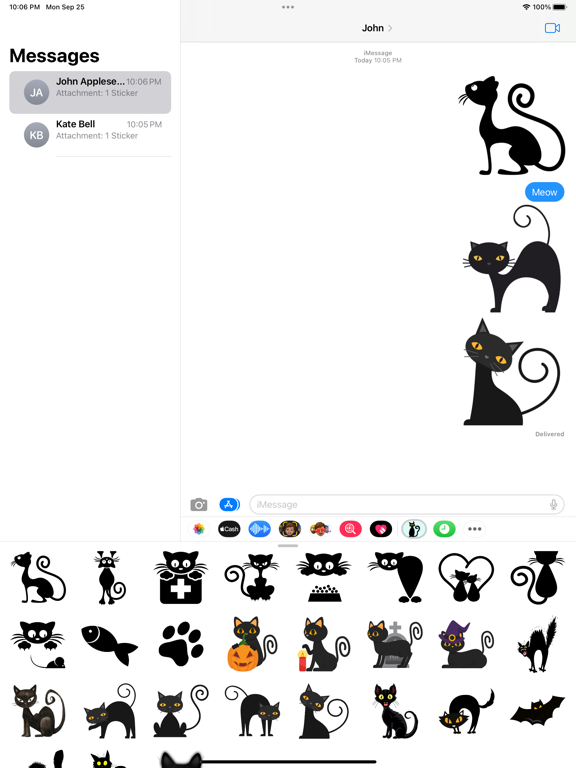 Screenshot #6 pour Black Cat in the City Stickers