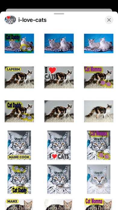 I Love Cats Sticker Pack Screenshot