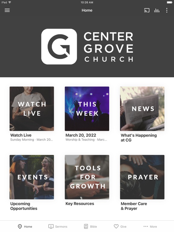 Center Grove Church iPad screenshot 1 - Lifestyle app